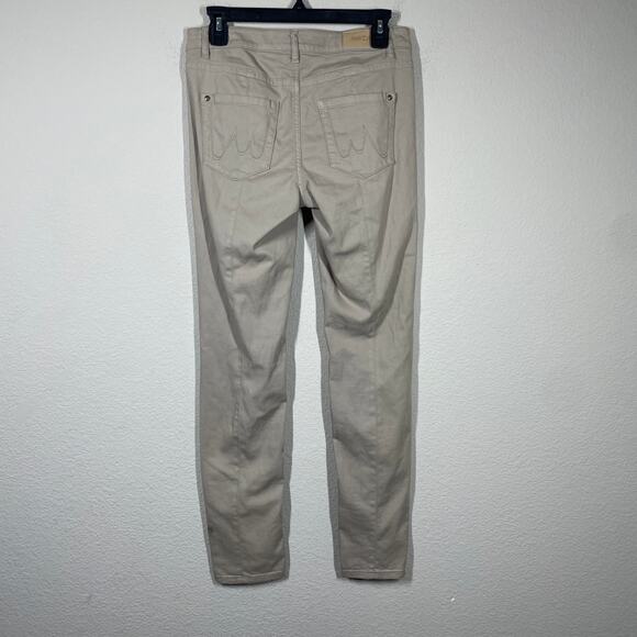 Marc Cain Womens 3/8 US Khaki Straight Leg Jeans Pants Tan Cotton Blend Pockets - Picture 2 of 15